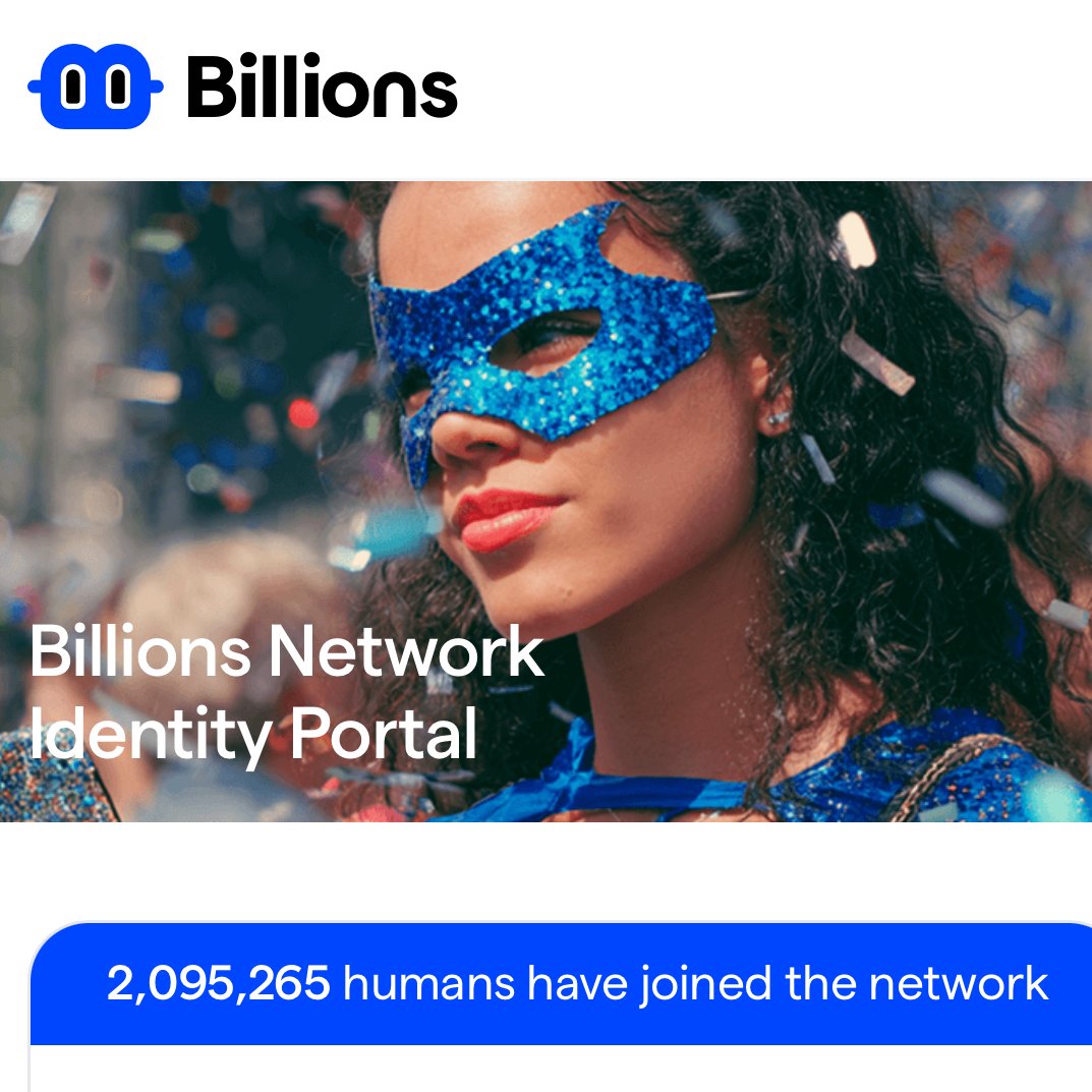 TheMiamiApe's tweet image. 1/6 🧵Some of you might not be familiar with @billions_ntwk & it's time to change that!
The internet is full of bots. We can’t tell who’s real anymore.
Billions has a privacy-first way to prove you’re human, without giving up your data.
You can join us today! Here is how👇