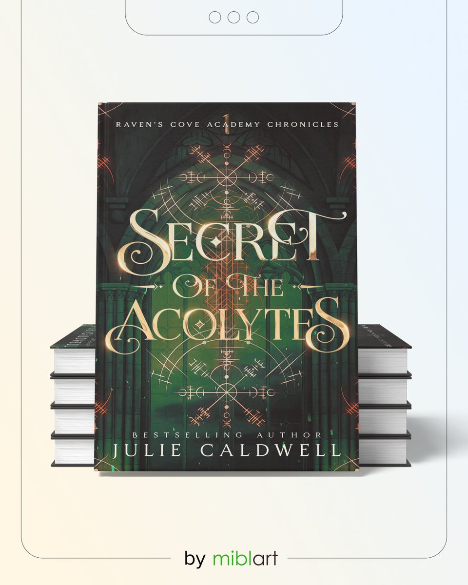 miblart's tweet image. We created this #bookcover for Secret of the Acolytes by Julie Caldwell. It’s a YA Dark Academia #fantasy that’s dripping with mystery, mayhem, and intrigue. Enjoy the #coverdesign in detail below!