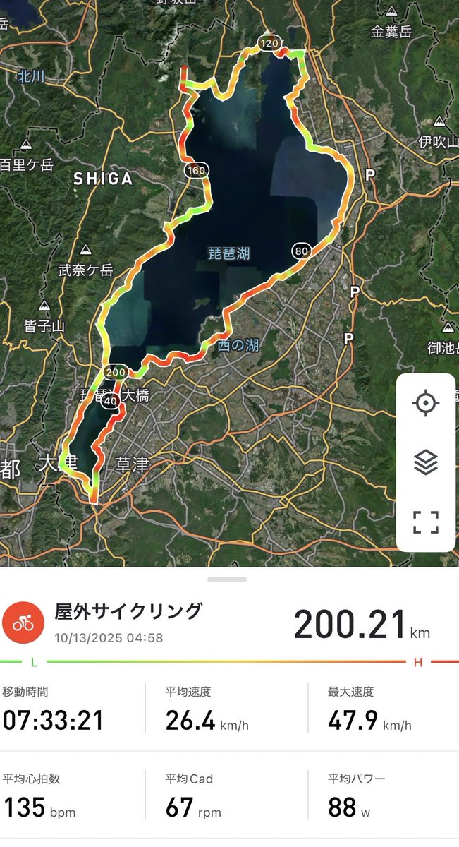 cycling2025's tweet photo. 2025/10/13(月.祝)
ビワイチ
ライド距離200km
#specialized
#tamac sl8 pro
#琵琶湖
#サイクリング https://t.co/KZM1A4i5tA