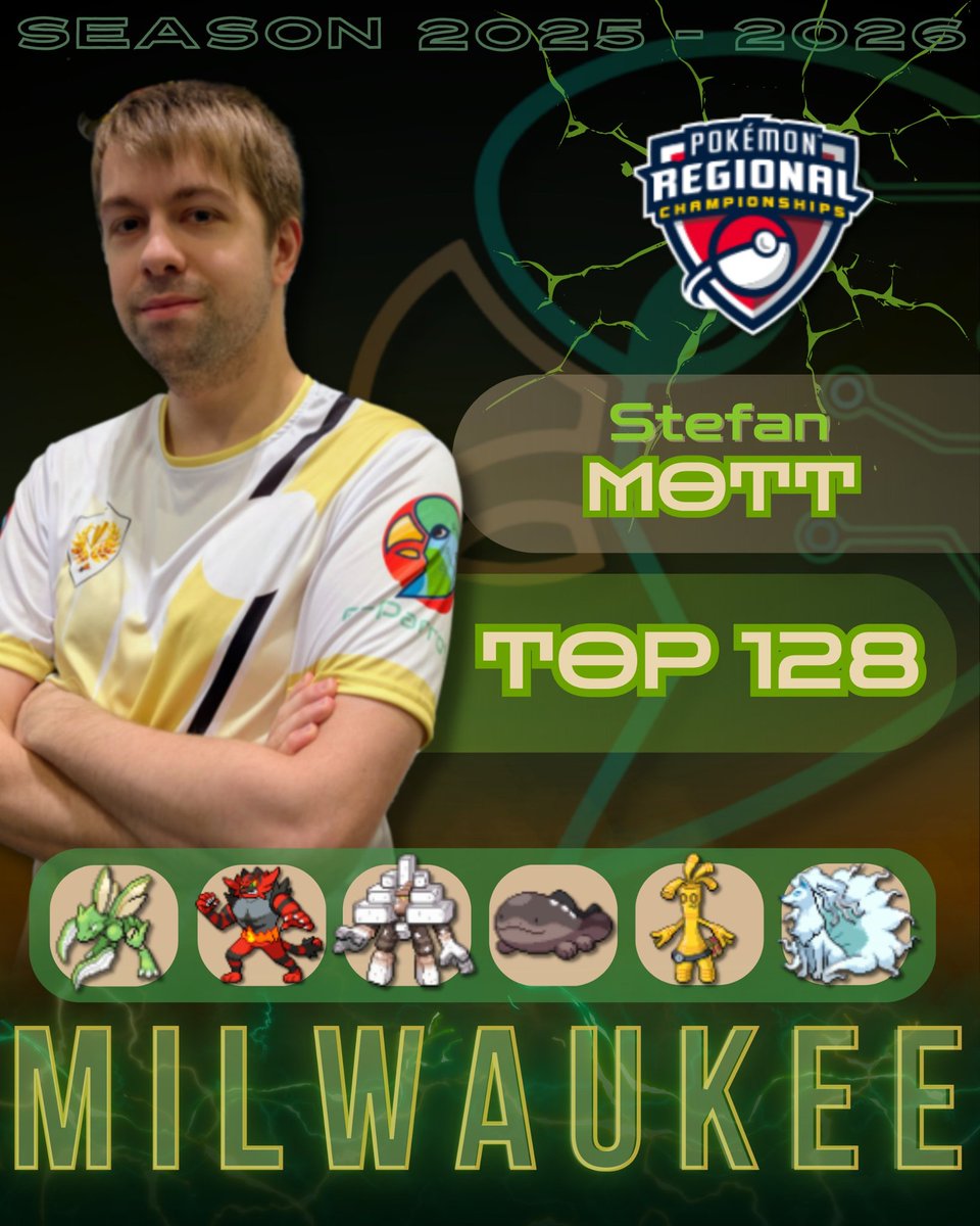 The Milwaukee Regional has just wrapped up, and our <a href="/PengyTwitch/">Stefan Mott</a> finished Day 2 in the Top 128. 

Sylveon was too standard, so this time he went for Clodsire instead 👀 

GG Stefan! 🦜

#eparrots #vgc #Pokemon #eSports