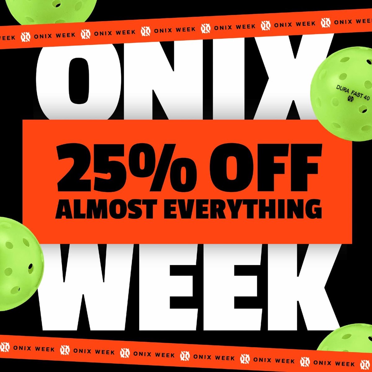 Each day this week, we will be giving away six ONIX Pickleball prize packs AND offering 25% off *almost* everything!

Shop now - f.mtr.cool/iwgkfapysy

Enter to win! f.mtr.cool/wahmedypxi