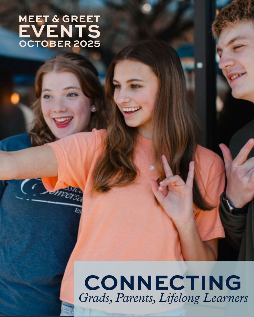 ClassicalConv's tweet image. Join us for the Exclusive Alumni Network Meet & Greet October Events.
Meet at Grove City College on 10/6, Thales College on 10/13, and Gutenberg College on 10/14. To learn more and register, visit
forms.office.com/r/Pg1LbLb7s6