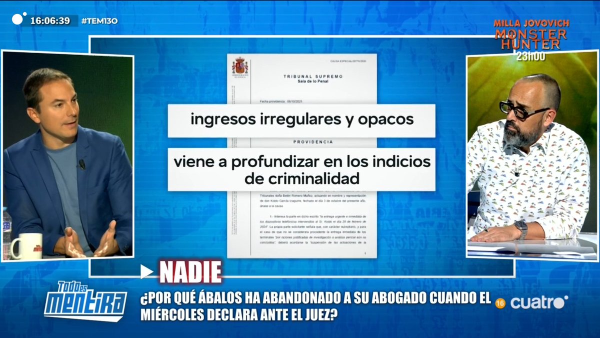 ¿Por qué Ábalos ha abandonado a su abogado cuando el miércoles declara ante el juez?          

#TEM13O
cuatro.com/en-directo/