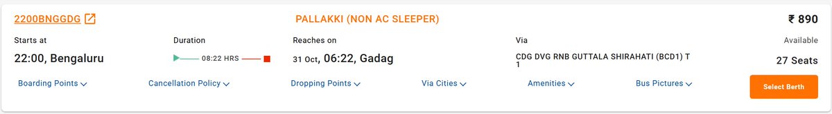 TheKannadiga_RF's tweet image. @KSRTC_Journeys is introducing a Bengaluru – Gadag Pallakki Non-AC Sleeper service starting 17th October.

Operated by Bengaluru Central Division Depot-1.

A huge win for commuters seeking better buses to North Karnataka from KSRTC.

Please make good use of this new service!