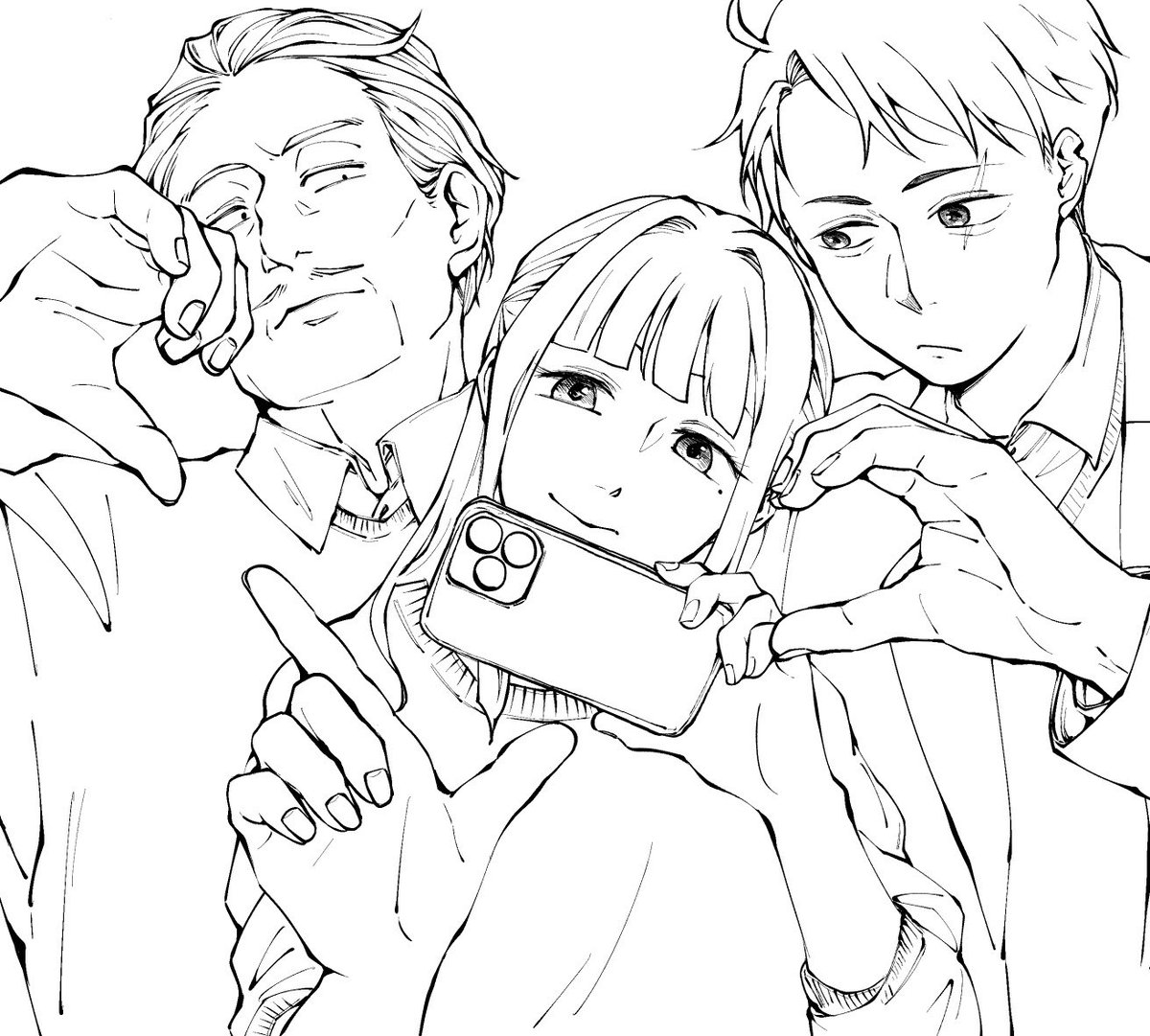 落書きしてたら思ったより可愛くなったので何かしらに使いたいｵｼﾞｻﾝｽﾞとｻﾖﾁｬﾝ……