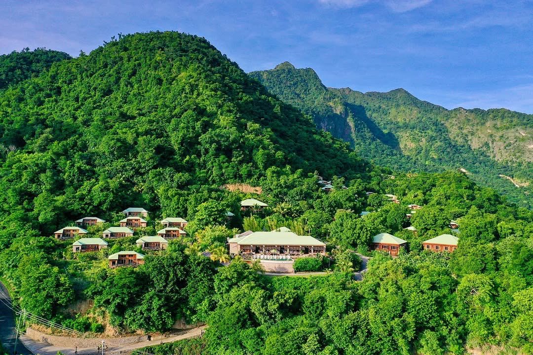 junglebay's tweet photo. Can you spot Jungle Bay?! 👀 Situated above the village of Soufriere in Dominica, our hillside resort means epic views, amazing breezes, lush landscapes, and starry nights while still having access to all the island has to offer. https://t.co/YyQ6ynHqD4 🌿 https://t.co/ILXREovgV9