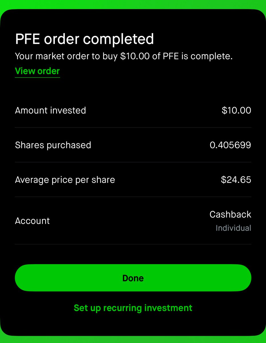 3KComeback's tweet image. For my 2nd @RobinhoodApp account that is fully funded with my 3% cash back rewards from the $HOOD card…
I purchased $10 of #PFE and $10 of $SBUX, providing a dividend of 6.9% and 3.11%, respectively.
Not much, but we’re building steady income from “free” money!!