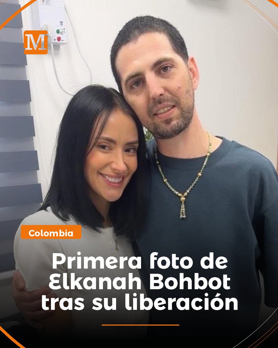 #Atención | Después de más de 750 días en cautiverio, el colombo-israelí Elkanah Bohbot recuperó su libertad tras haber sido secuestrado por el grupo islamista Hamás.

Esta es la primera fotografía de Bohbot en libertad  junto a su esposa, la colombiana Rebecca González, con