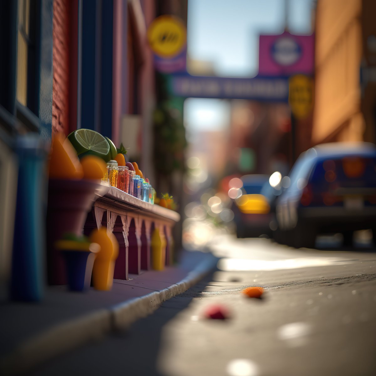 NoBanksNearby's tweet image. 11:41 AM. The sun hits that lime, those vibrant bottles glow. See how the street blurs behind it all? This isn't just a minute; it's a call to pause. Taste the fresh, feel the warmth, and truly *be* in this bright, bustling now.
#QualityArt #CreativeCode #TimePhilosophy…