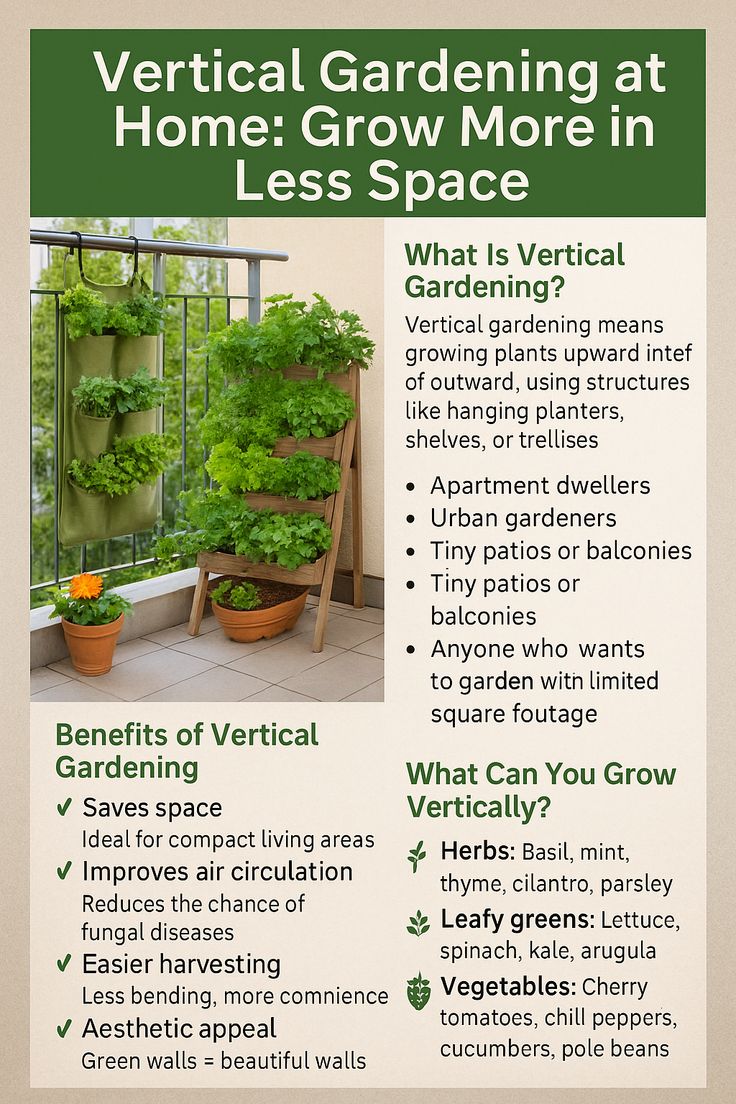 Vertical gardening at home grow more in less space 
🌱 Urban Composting
Use kitchen scraps to create compost in a small bin or tumbler, enriching your soil sustainably.
#CityGarden #SmallSpaceGardening #ContainerGarden #VerticalGarden #GrowYourOwn