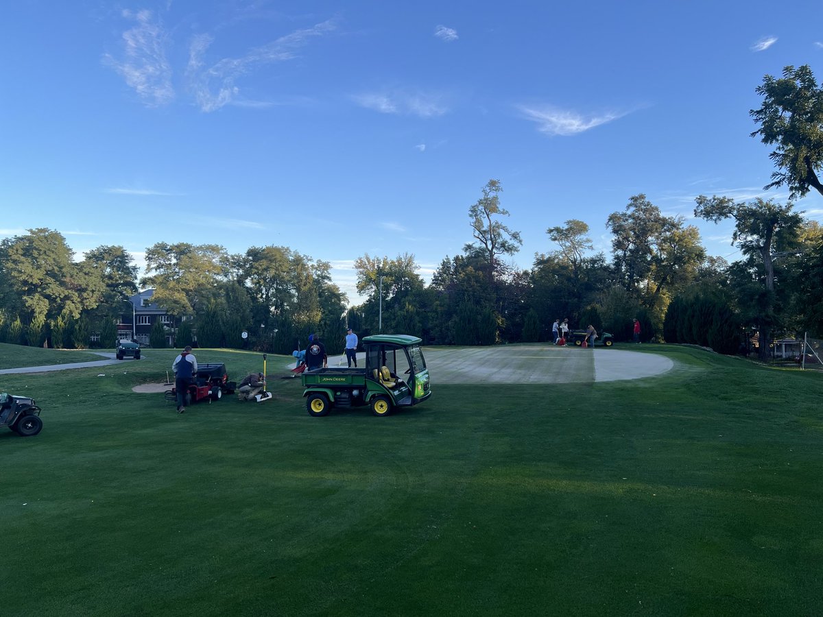 Aerification day at FCO! Special thanks to some of the pro shop staff for helping out! Check in later today for an update on course opening times tomorrow.