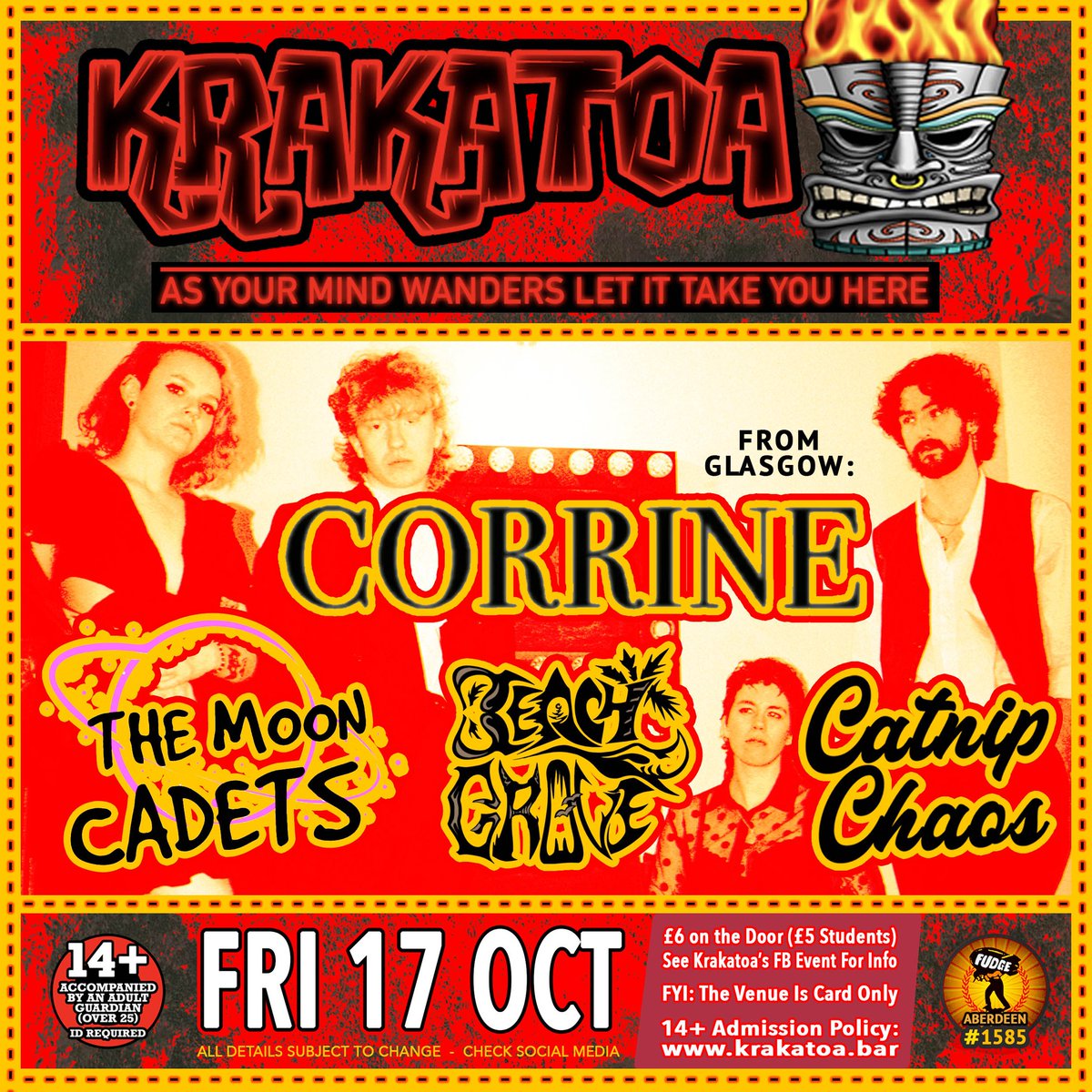 FRIDAY NIGHT!
#Krakatoa #Aberdeen #Independent #Grassroots #WorkerOwned #Collective #Bar #Live #Music #Venue #DiveBar #NotADive #Gigs #Bands #Karaoke #Events #DJs #Entertainment #VolcanicTiki #AsYourMindWanders #SeenInTheDeen #RealAleFinder