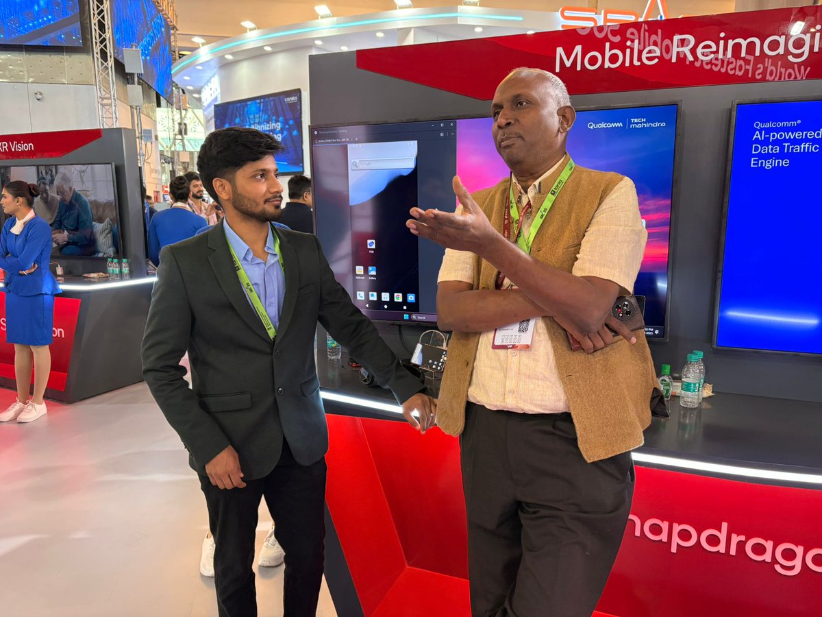 tech_mahindra's tweet image. Excited to have showcased the future of #AIInnovation at the 4-day Indian Mobile Congress 2025 at Yashobhoomi Convention Centre, Delhi!
In collaboration with Qualcomm, we demonstrated our #AI-driven real-time fraud call detection, powered by on-device AI and Snapdragon 8750…