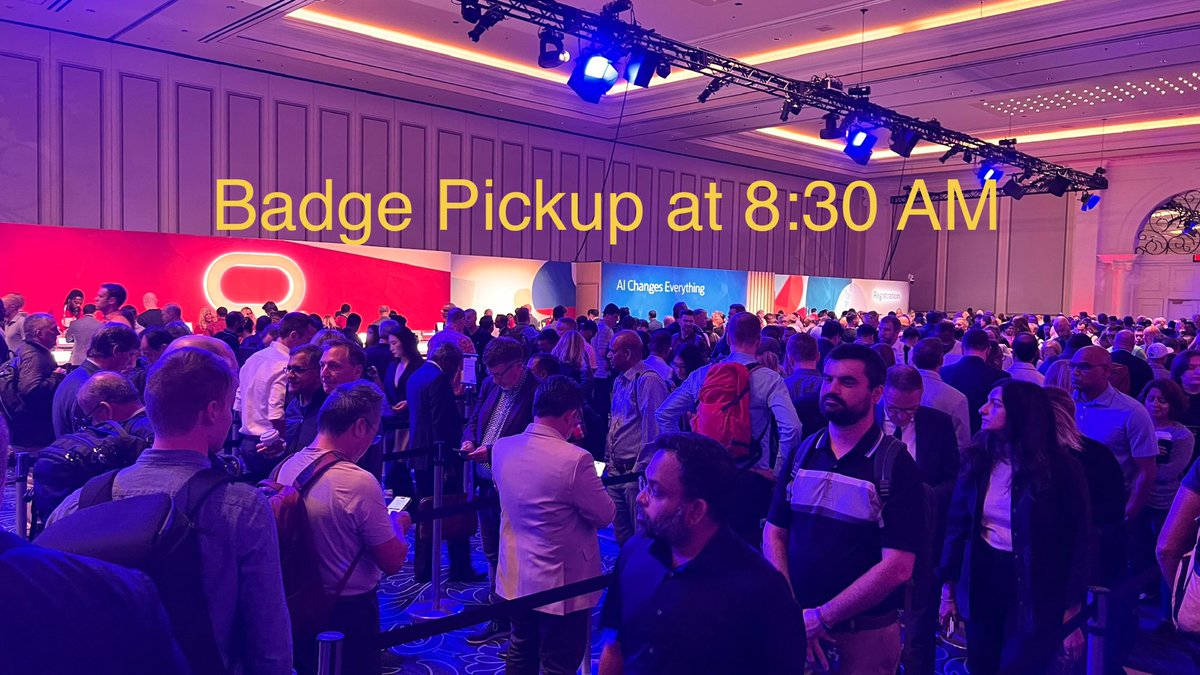biju_thomas's tweet image. AIWorld kicks off! I started my day with exciting AI-ready solutions on the Oracle database after grabbing my badge. Larry's keynote on Tuesday afternoon promises some big announcements! If you're in Vegas and see this post, I hope we get a chance to say hello. #OracleAce