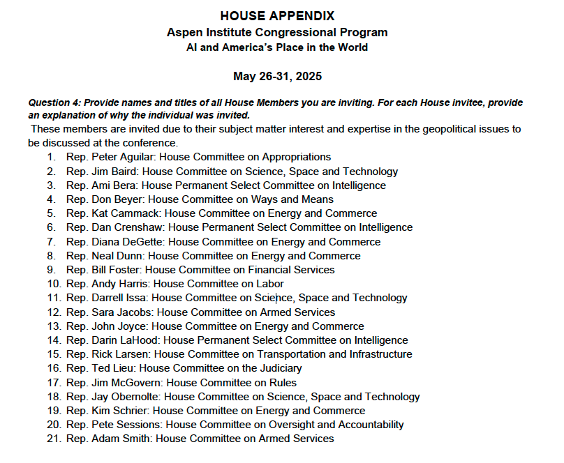 Curtis Morrison (@curtismorrison) on Twitter photo The Aspen Institute recently hosted a secret trip for <a href="/repdarrellissa/">Rep. Darrell Issa</a> and <a href="/RepSaraJacobs/">Congresswoman Sara Jacobs</a>, among other legislators, in Seville and Málaga, Spain 🇪🇸, to discuss the future of AI. Let's talk. 1/6 🧵
drive.google.com/file/d/18gclt4… The Aspen Institute recently hosted a secret trip for <a href="/repdarrellissa/">Rep. Darrell Issa</a> and <a href="/RepSaraJacobs/">Congresswoman Sara Jacobs</a>, among other legislators, in Seville and Málaga, Spain 🇪🇸, to discuss the future of AI. Let's talk. 1/6 🧵
drive.google.com/file/d/18gclt4…