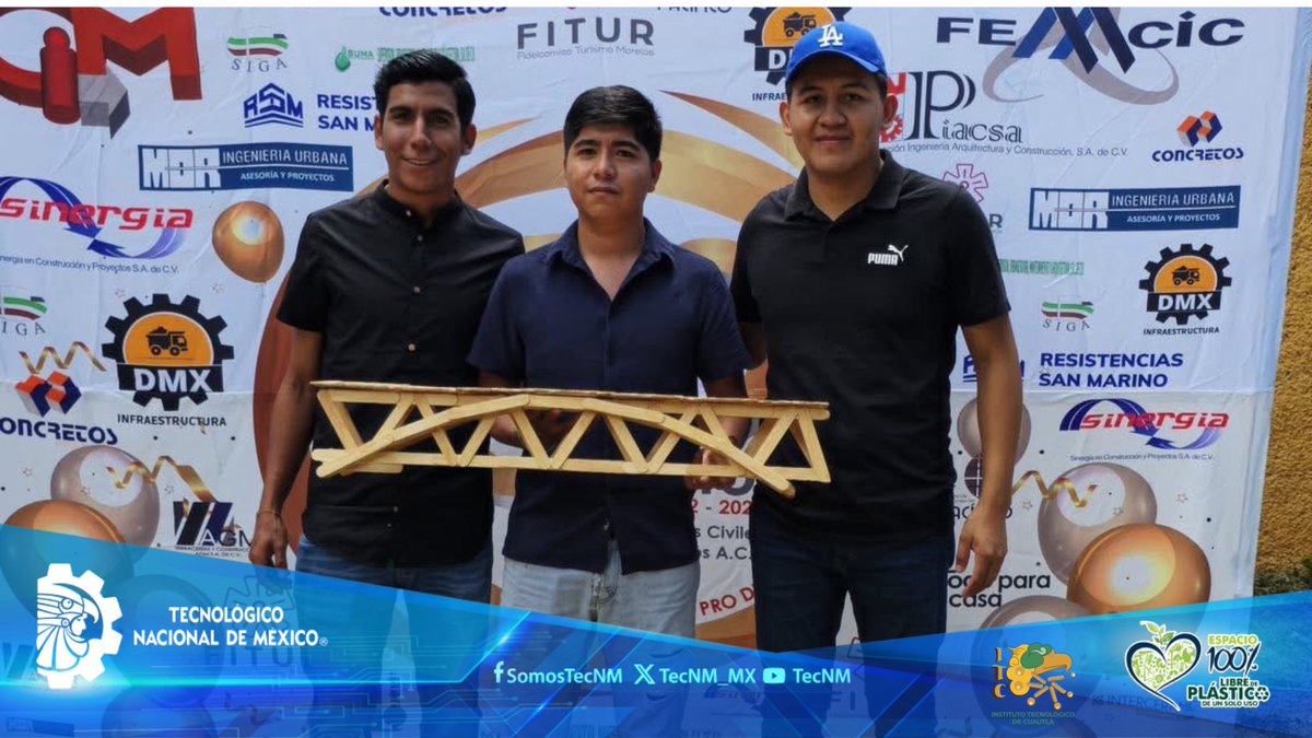 TecnmCuautla's tweet image. Estudiantes del TecNM Cuautla participan en el Concurso de Puentes “Ing. René Carranza Aubry”
#orgulloitc
#itccivil
Para más información, visita el link de la página TECNM-Cuautla en Facebook. No olvides seguirnos.
facebook.com/share/p/16AK17…