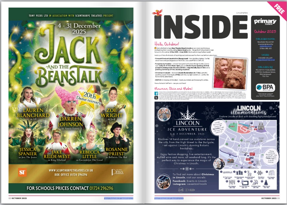 October Half Term Primary Times (Lincolnshire) is out now! 🎃
 NTR Lincoln – Robin Hood with Louis Smith (2 Dec–4 Jan). Plus Autumn Lights Firework Fiesta (code PT20), Pumpkins by Humber, and National Trust half-term fun. View online 👉 flk.bz/EVWX
#Lincolnshire