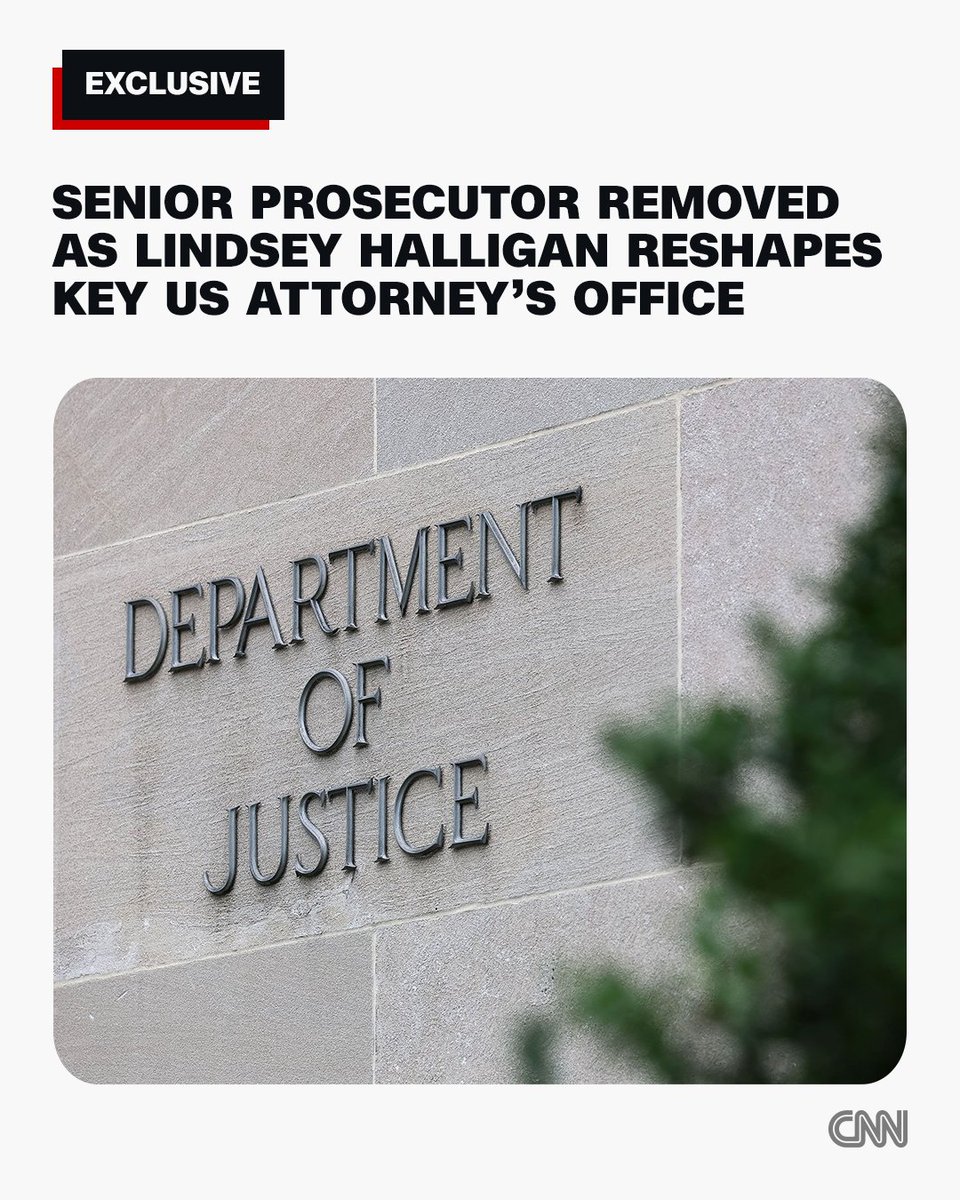 CNN's tweet image. Exclusive: The senior prosecutor in Virginia&apos;s Eastern District was removed, sources say, as Trump ally Lindsey Halligan reshapes the key US attorney&apos;s office.
cnn.it/4nRyxiT