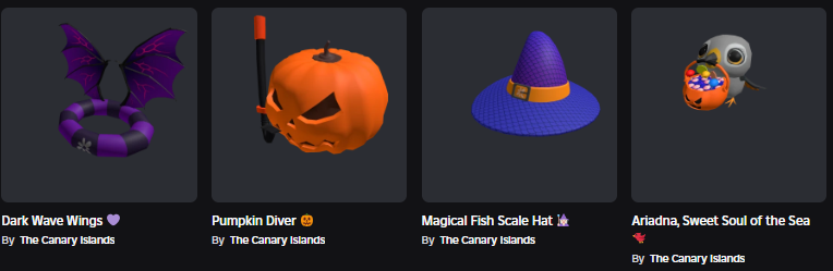 Xh0PlUgc's tweet image. 📣The Canary Islands This group has uploaded 4 new items (and these 4 items are coming soon)
➡️roblox.com/catalog?Catego…
#Roblox #RobloxDev #RobloxFreeUGC #RobloxUGCLimited