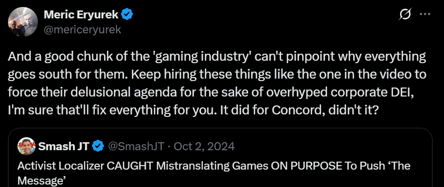 LFPGaming's tweet photo. An #indiedev sent me a key for their #steam game, but when the company leadership calls #trans people "these things", that's when I lose all interest in an #indiegame. This guy's twitter is just a tsunami of hate speech, I bet he is a delight to work for.

https://t.co/Wh17t3TV9s https://t.co/3k8KZXPcNE