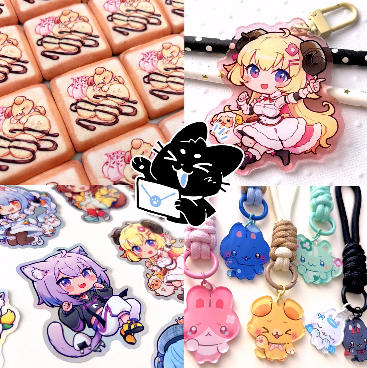 Fall sh🔵p update is here! 💌 mieaushop.company.site

Some new items and some restocks: Cute animals phone lanyards and toast-shaped plush badges, small blankets, reusable bottles, Hololive stickers and keychains, and more+