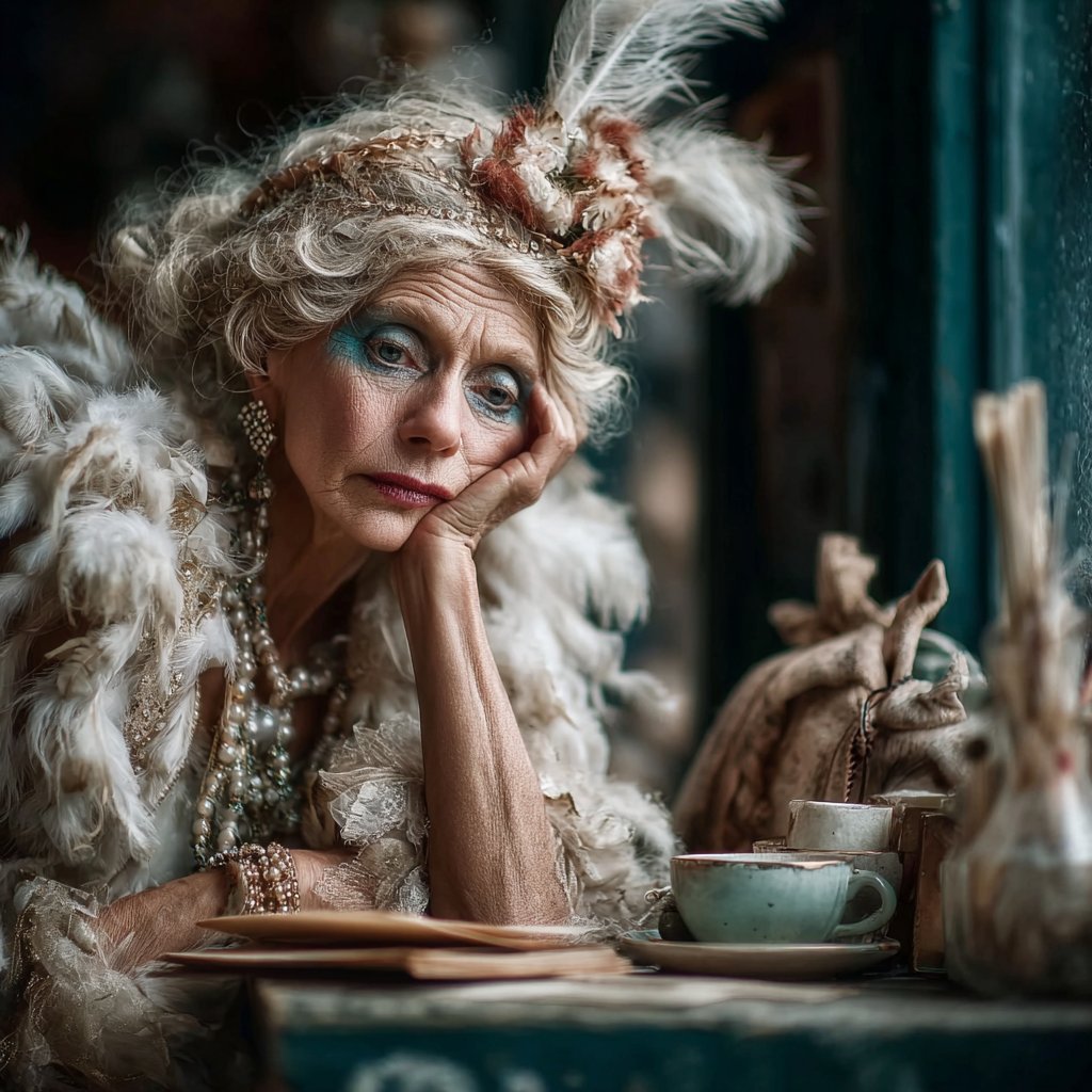 The old Diva.
Still dreaming from her old times.💔