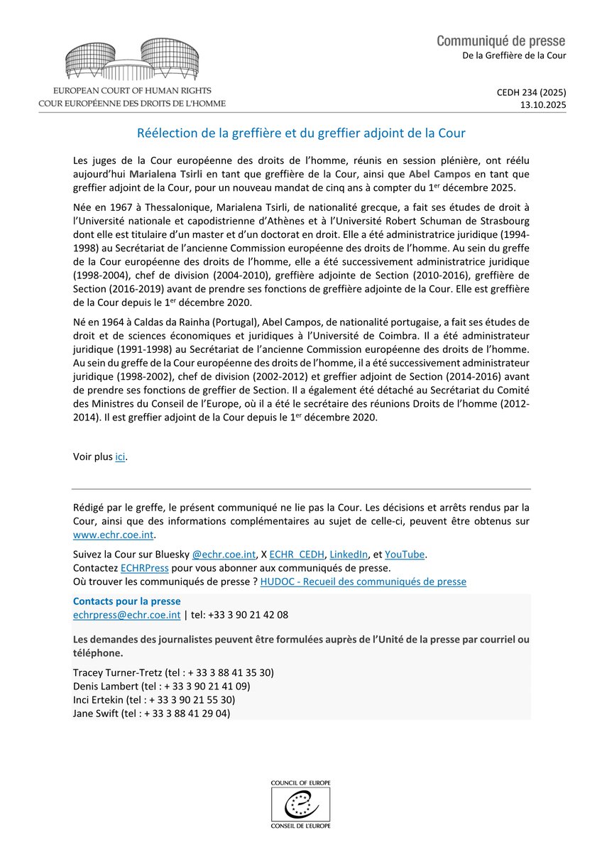 ECHR CEDH tweet media
