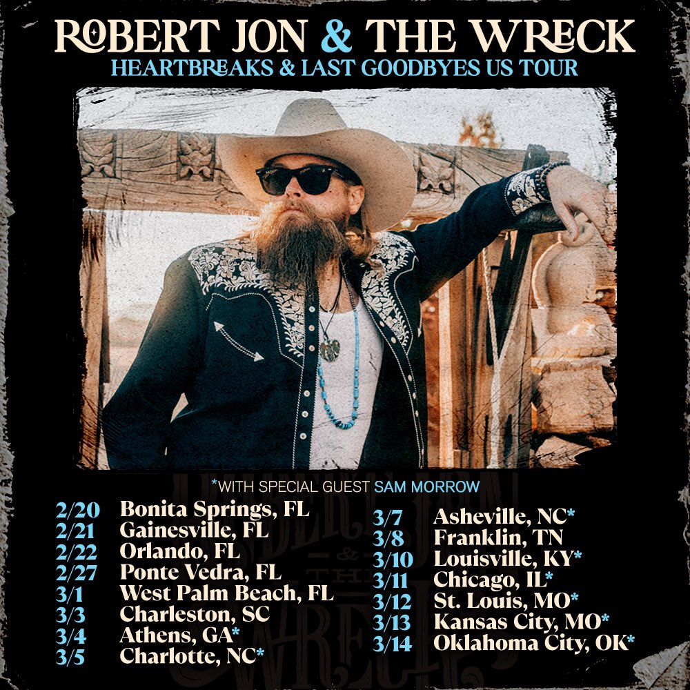 Excited to join up and support the boys in Robert Jon &amp; The Wreck next year for some dates on their Heartbreaks &amp; Last Goodbyes Tour!