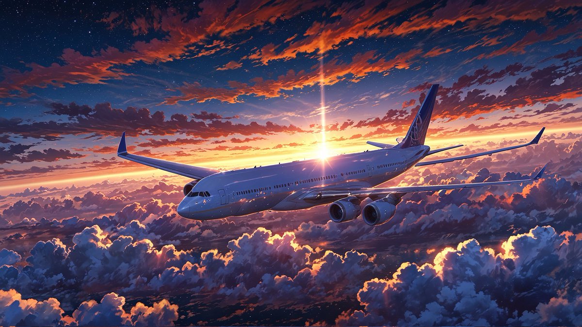 nightgalaxx's tweet photo. Chasing horizons painted in gold
Emphasizes the breathtaking color palette and sense of adventure without being too wordy 🌟✈️🌏
#bluskyart #aiart #flight #skyart #goldensky https://t.co/pblGMZDHO8