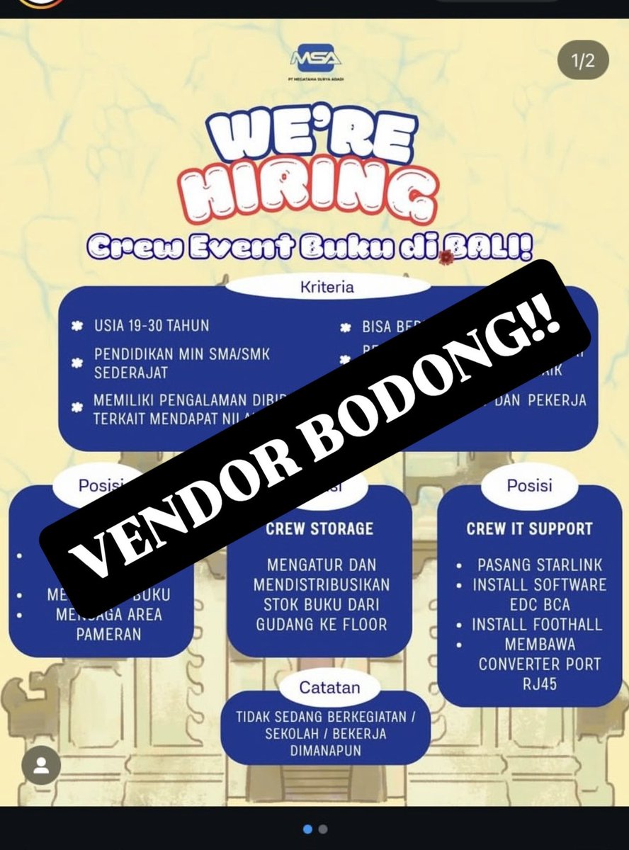 theRoastingable's tweet photo. GAIS TOLONG BANTU UP‼️‼️‼️

Gais gue mau spill salah satu vendor event yg udh 2,5 bulan gak bayar gaji semua crewnya! 

Dan gilanya kita sampai mau di laporin kepolisi karena kita minta gaji kita yg telat dan tidak ada penjelasan lebih lanjut https://t.co/PNHeYYC3Mp