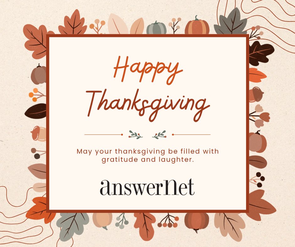 AnswerNet's tweet image. Happy Thanksgiving to all our friends in Canada. We are thankful for you!