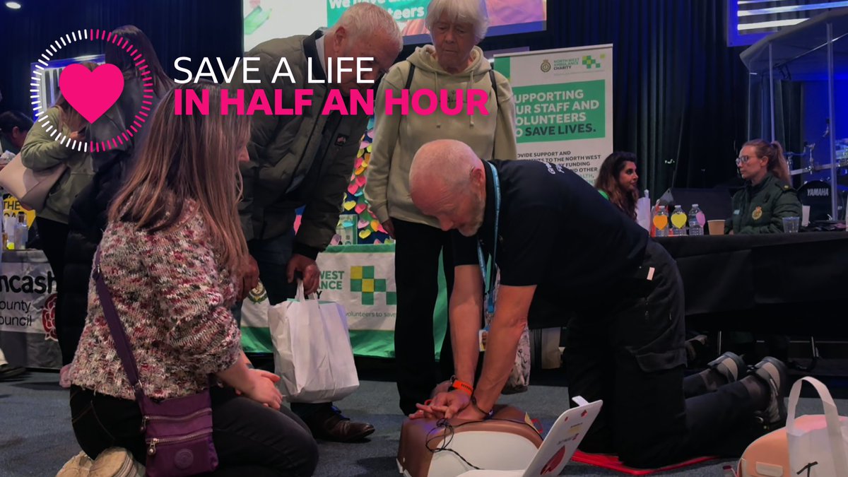 🚨 Book now for free CPR sessions on 16 October #RestartAHeartDay 
💻 nwas.eventbrite.co
❤️ Giving just 30 mins of your time could save someone else's life. 
🙋 Sessions in Cumbria, Lancashire, Greater Manchester, Merseyside and Cheshire.