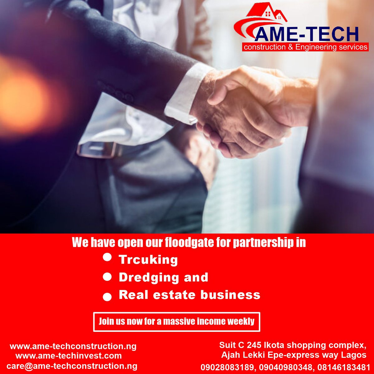 Ametech2025's tweet image. #buildingconstruction #constructionservices #civilengineers #relaetstaedevelopment #landreclamation #dredgingservices #dredgers #dredgingcompany #constructioncompanyinlagos #constructioninnigeria #bestconstructioncompanyinlagos 

ame-techconstruction.ng  ame-tecinvest.com