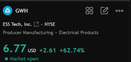 Simcsherry's tweet image. $GWH

Current price: $6.67
Up 61.78%

Continuing to rise

Hope is not an illusion, but a force of accumulation.