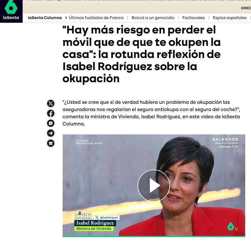 Álvaro González López (@alvaroglopez) on Twitter photo La #okupación es un drama, ministra.
Banalizar la #okupación, <a href="/isabelrguez/">Isabel Rodríguez García</a> es un gravísimo error. Ninguna empatía con quienes la sufren.
En el <a href="/ppopular/">Partido Popular</a> seguiremos luchando contra la #okupación y garantizar la seguridad jurídica de todos. La #okupación es un drama, ministra.
Banalizar la #okupación, <a href="/isabelrguez/">Isabel Rodríguez García</a> es un gravísimo error. Ninguna empatía con quienes la sufren.
En el <a href="/ppopular/">Partido Popular</a> seguiremos luchando contra la #okupación y garantizar la seguridad jurídica de todos.