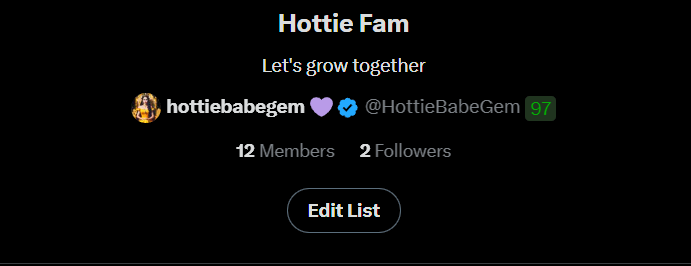 HottieBabeGem's tweet image. If you see this list, you're part of my active followers and also, I will start to engage in your contents.