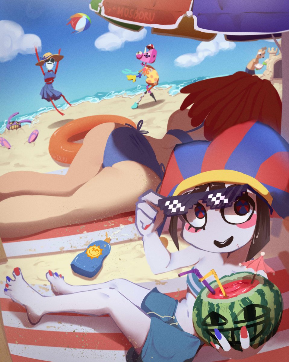 mosboru's tweet image. we gettin a beach episode rrrrrr

&amp;amp; happy 2nd anniversary to #TADC  ❤️🩶🎪 :)