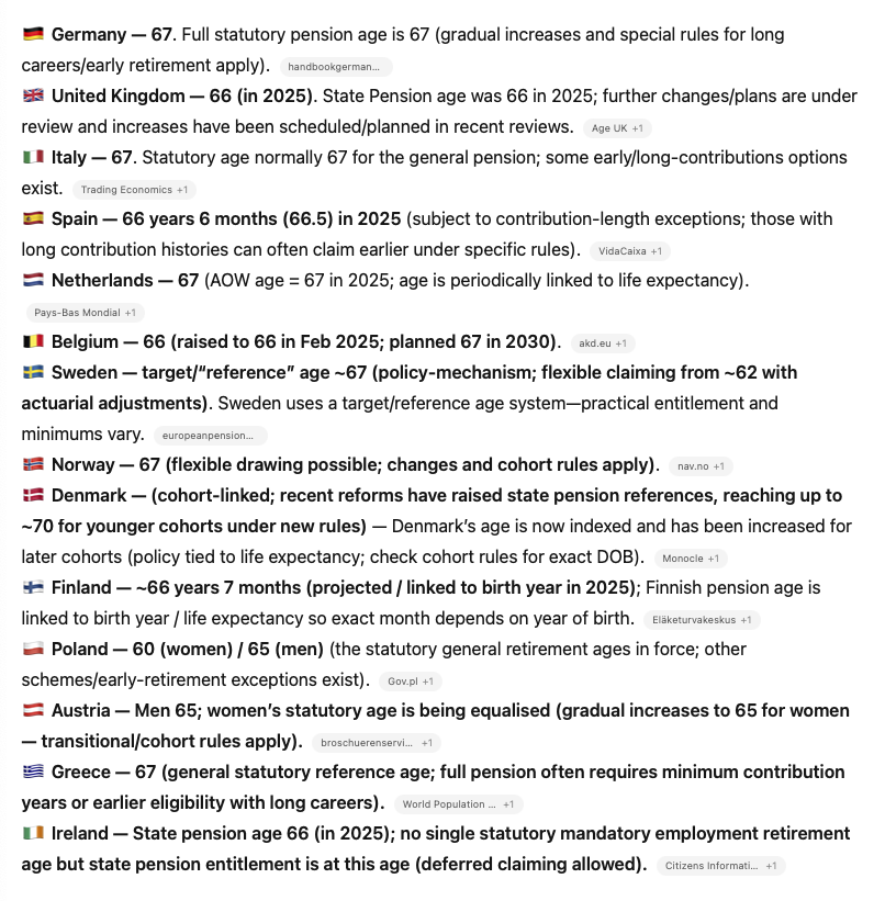 Je vais me faire assassiner ! mais...

Je suis absolument pas de droite (voir 15K+ tweets⬆️😀) et je critique rarement mon pays adoptif, mais quelqu'un pourrait-il m'expliquer pourquoi les Français doivent prendre leur retraite tellement plus tôt que tous les autres Européens ?👇