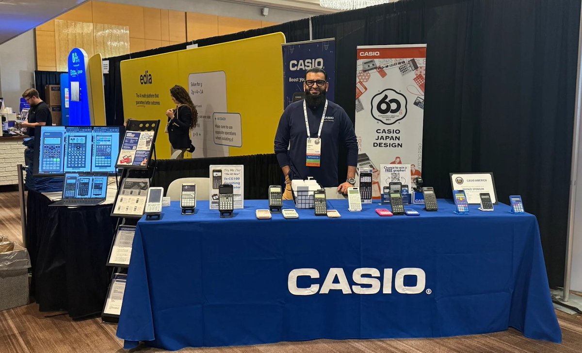 CasioEdTech's tweet image. We&apos;re excited to be attending several events in Atlanta this week, including NCSM. Plenty to see at our table, including the latest free fx-CG100 and fx-9910CW emulators. #NCSM2025