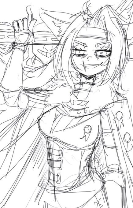 I see that alot of folks disliking the redesign, my intention was to make her more like a older yankee/delinquent because she's now basically running a delinquent knightly order, hence the more youthful and rebellious look

I'll have to ponder the design more 