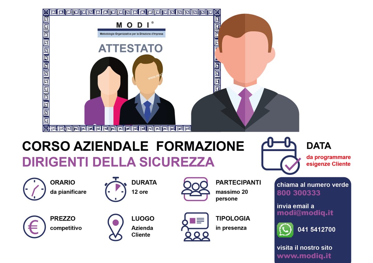 MODIQ's tweet photo. Il #dirigente per la #sicurezza è una persona nominata dal DL, che, in virtù di comprovate competenze professionali e di poteri gerarchici e funzionali, attua le direttive del datore di lavoro, organizzando l'attività lavorativa e vigilando sulla corretta applicazione.

#corsi https://t.co/neBabNJJxk