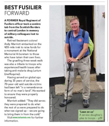 Big Thank You to Soldier Magazine for publishing #TheLariamTab in this months edition:

edition.pagesuite-professional.co.uk/html5/reader/p…

#MilesInMemory
#MilitarySuicide