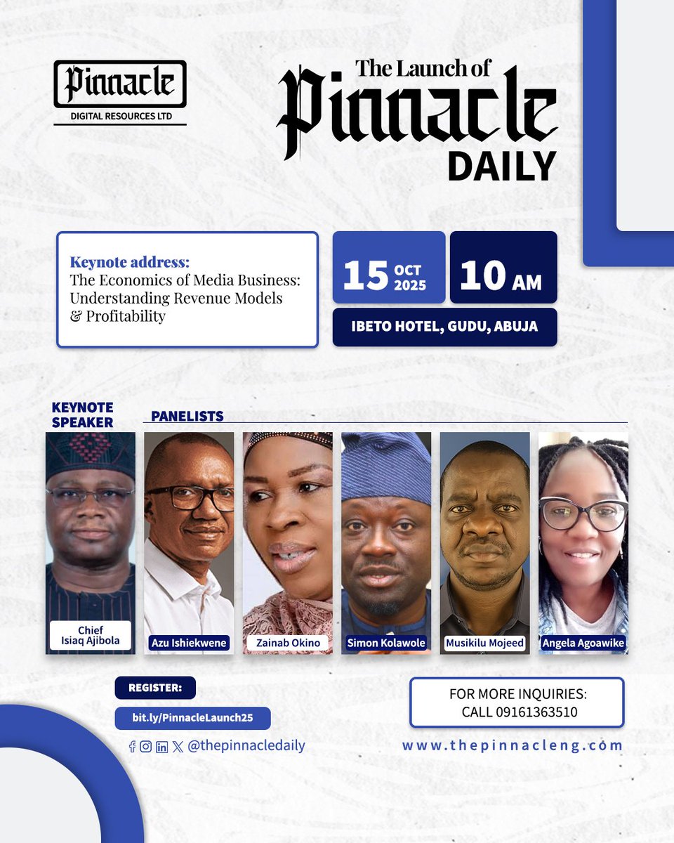 pinnacledaily_'s tweet photo. IN 2 DAYS, we're not just launching PINNACLE DAILY; we're pulling back the curtain on the economics of the media business.

This an insider's briefing on how Media financing and business works. 

Save Your Seat: 
https://t.co/LEqQ1aPD08

#PinnacleLaunch https://t.co/kbeMXZeXuD