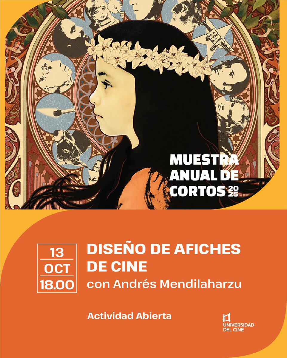 🎨🎬Te interesa el diseño de afiches ?? Hoy nos visita Andres Mendilaharzu, diseñador gráfico y artista plástico especializado en diseñar afiches para cine. No te pierdas esta charla!! 
🙌Te esperamos en Pasaje Giuffra 330, San Telmo