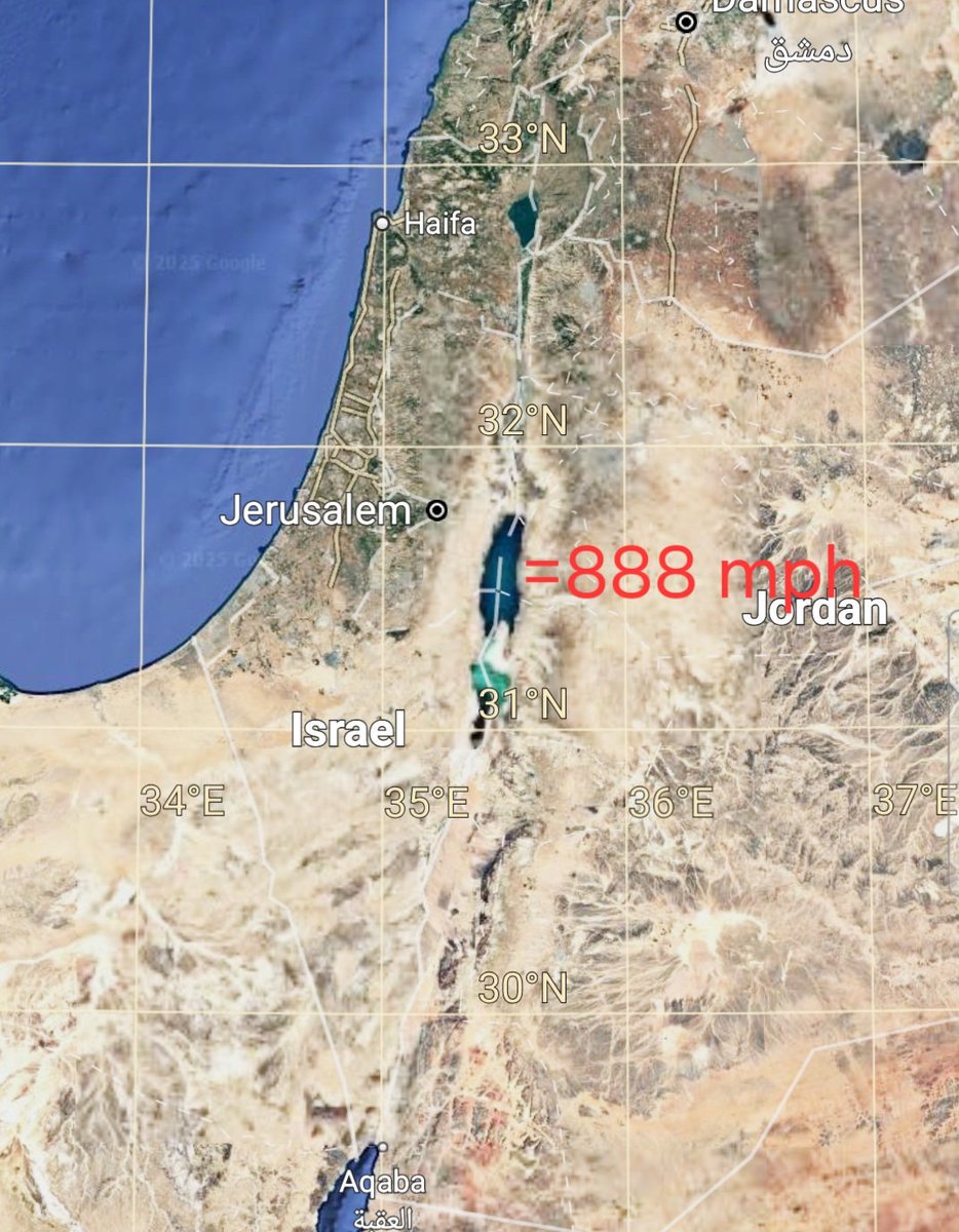 Nolan__Blak's tweet image. The Speed of the Earth's Rotation in Jerusalem, Isreal. #God #MasterNumbers #EightEightEight #Eight #INFINITE ♾️🌎✝️