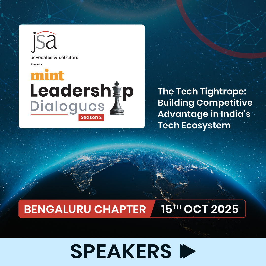 livemint's tweet photo. [PARTNERED]
The #MintLeadershipDialogues Season 2 heads to Bengaluru (15 Oct) with the theme: The Tech Tightrope – Building Competitive Advantage in India’s Tech Ecosystem.

Know more: https://t.co/0EsJ53vcWm

@JSALawIndia #MintEvents #JSAEvents https://t.co/pgLXg5xMZ6