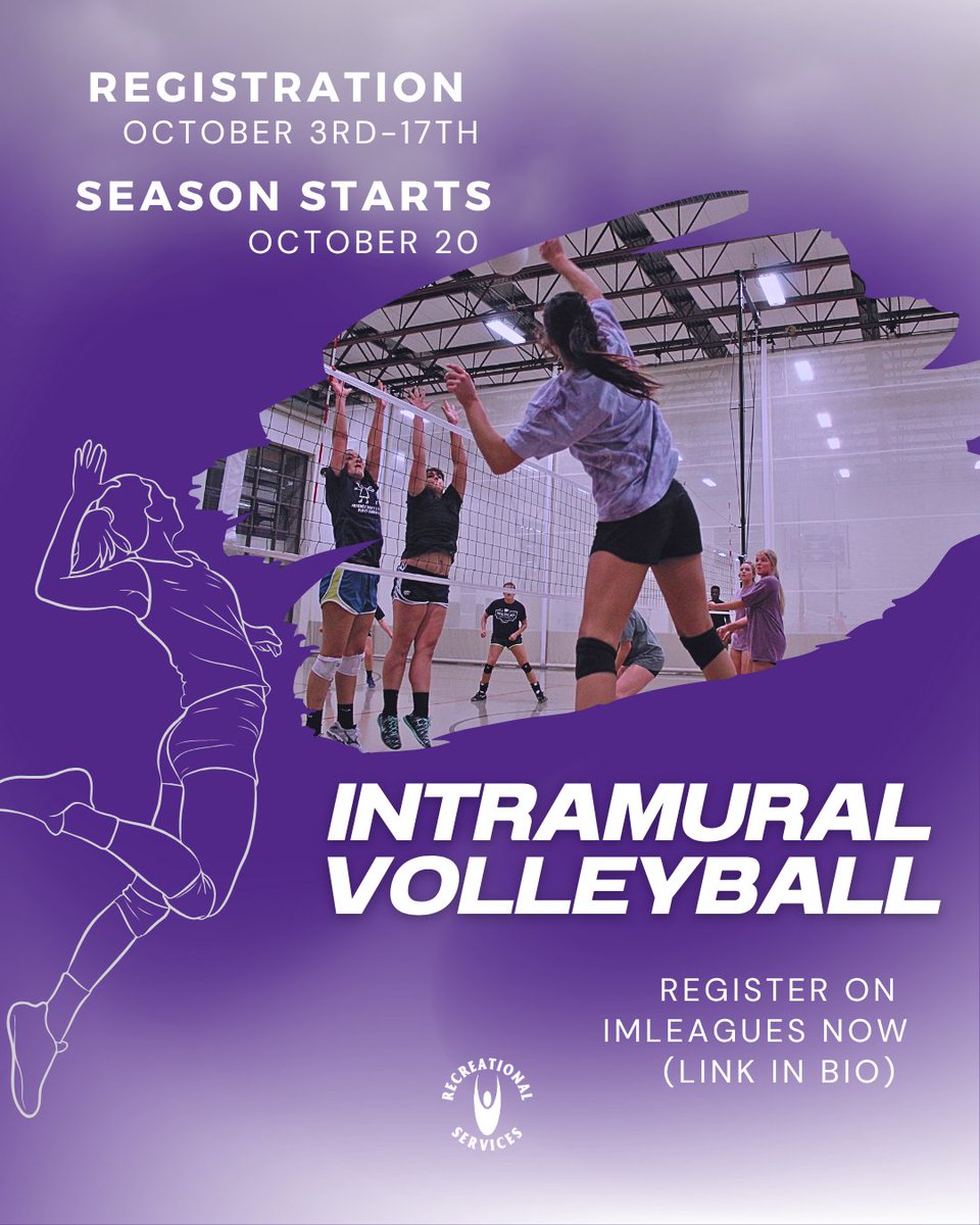 KStateRec's tweet image. 🏐 Ready to serve up some fun? Intramural volleyball is back! Rally your squad and register now for a season of competition, laughs, and epic saves. 💪💜

📅 Registration closes soon – don’t miss out!
🔗 Link in bio
#KStateRec #Intramurals
