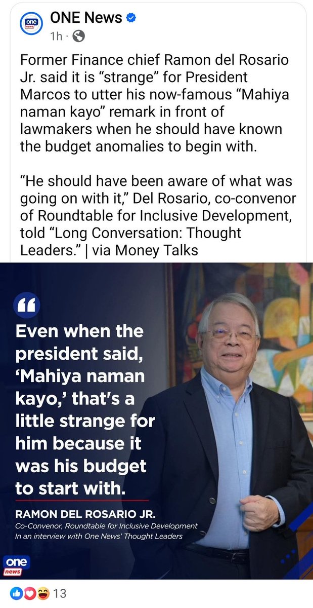 Marcos essentially ignited the forest fire that he now tries to put out with the help of the same people who supplied him the fuel.