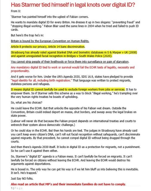 MarkHeath45's tweet image. DIGITAL ID CANNOT BE FORCED ON US!

JUST SAY NO!

Please read 👇🏻 and repost 🙏🏻