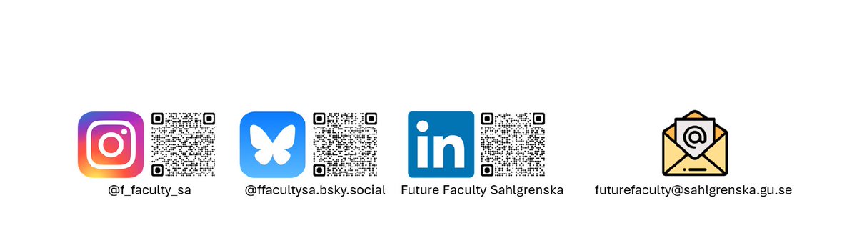 Hi all, 
From this semester, we have decided no longer to post information on this X account. If you would like to receive more news from Future Faculty at Sahlgrenska, you are more than welcome to follow us on following platforms. 
Good day!
Future Faculty
